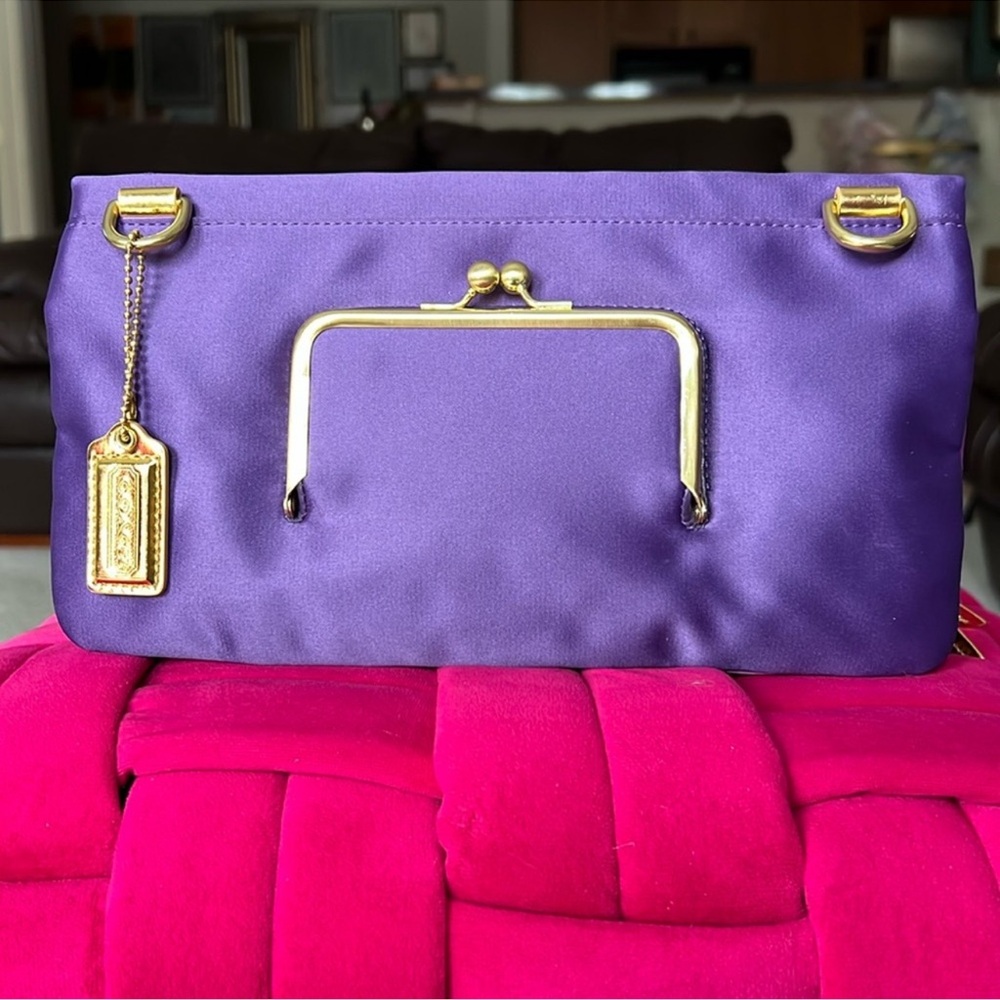 Coach Amanda Satin Fold Over Clutch-NWOT - Picture 4 of 12
